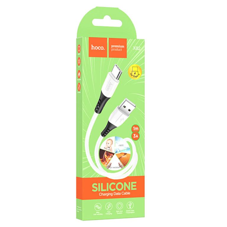 MRM X82/ USB кабель Type-C/ 1m/ 3A/ Силикон/ White 1