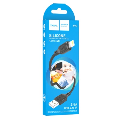 HOCO X90/ USB кабель Micro/ 1m/ 2,4A/ Силикон/ Black 1