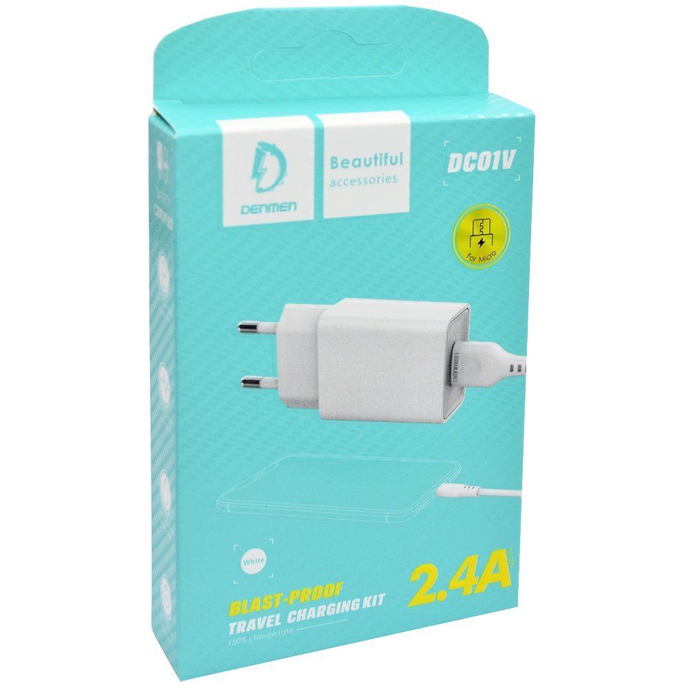 СЗУ Denmen DC01V-W Charger Kit Single USB White 1 СЗУ Denmen DC01V-W Charger Kit Single USB White 1