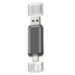 Флеш-накопитель 32GB USB 2.0 Stelfors DUAL Type-C+Type-A STAR серия (метал серый)