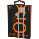 PERFEO Кабель USB A вилка - Micro USB вилка, 2.4A, угловой, серый, длина 1 м., Micro Premium (U4805)
