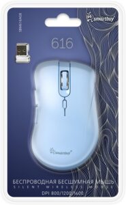 Мышь беспроводная бесшумная Smartbuy 616AG голубая (SBM616AGB) /40/ 1