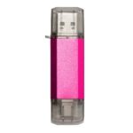 Флеш-накопитель 16GB USB 2.0 Stelfors DUAL Type-C+Type-A STAR серия (метал фукси)