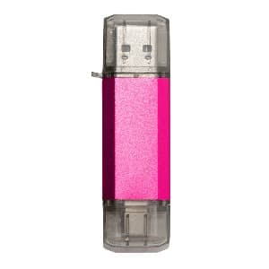 Флеш-накопитель 64GB USB 2.0 Stelfors DUAL Type-C+Type-A STAR серия (метал фукси) 1