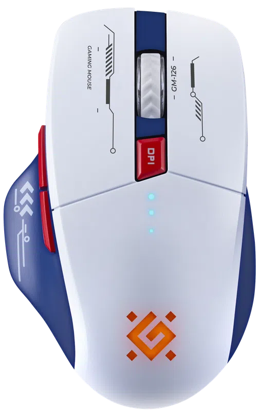 Беспроводная игровая мышь Tisa GM-126 бел+син,LED,7D,2.4+BT,1600dpi DEFENDER 1