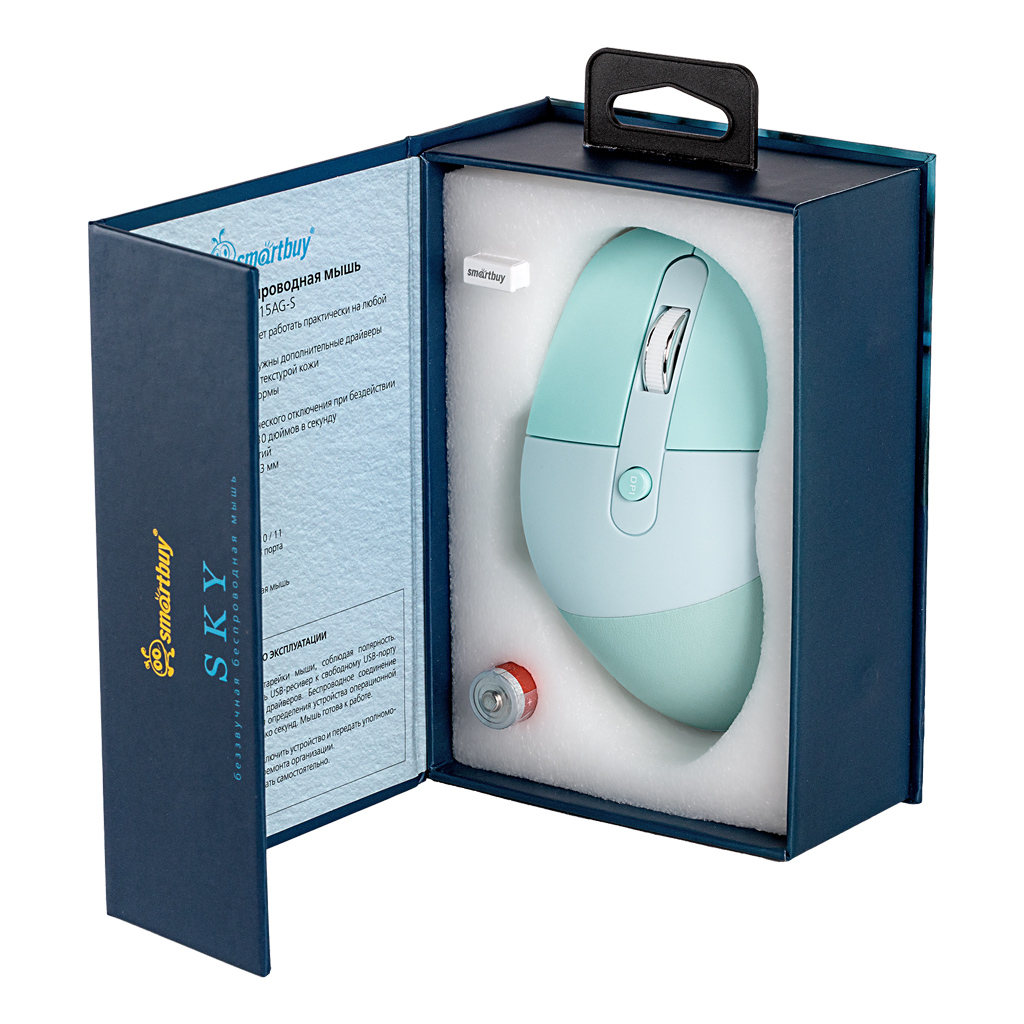 Мышь беспроводная беззвучная Smartbuy 615AG Sky (SBM-615AG-S)/40/ 1 Мышь беспроводная беззвучная Smartbuy 615AG Sky (SBM-615AG-S)/40/ 1