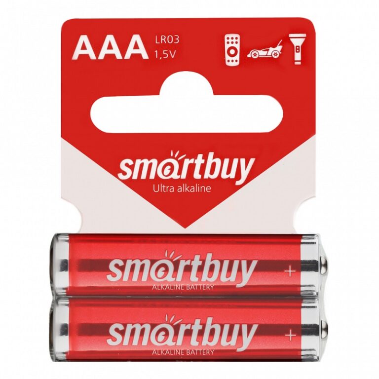 Батарейка алкалиновая с подвесом Smartbuy LR03/2SB (60/600) (SBBA-3A02SB) 1