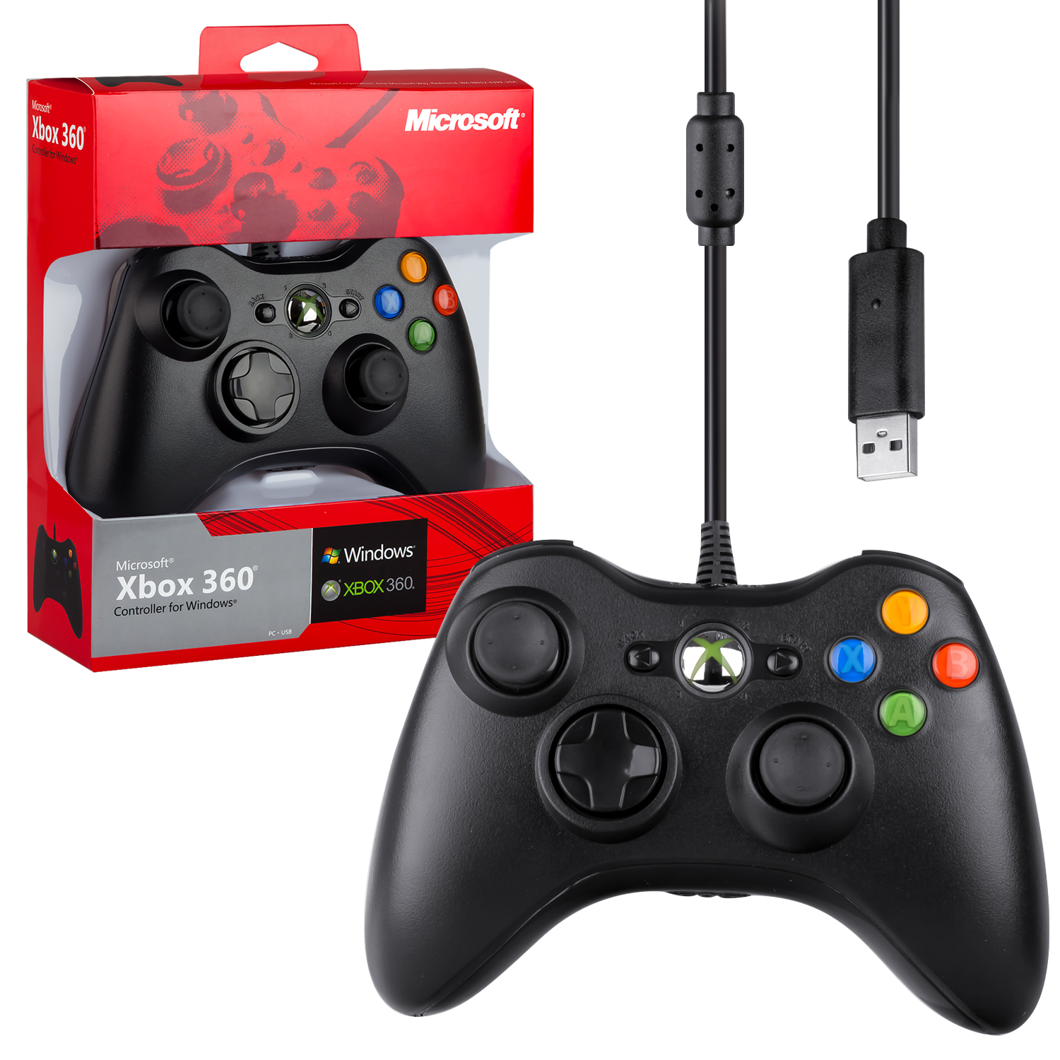 Джойстик XBOX 360 Wired Controller (проводной) черный no logo (50шт/кор) IS001922 1 Джойстик XBOX 360 Wired Controller (проводной) черный no logo (50шт/кор) IS001922 1