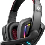 Игровая гарнитура Quake LED черный, LED, провод 2 м DEFENDER