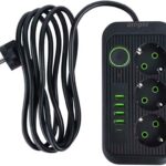 Amper сетевой удлинитель,4,0м, 3 розетки, 3*0,75мм, 10А, 2500 Вт, 4usb, 1Type-C, черный.