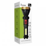 Фонарь аккумуляторный LED+COB бок.,  4 режима, 18650, 1200 мАч, microUSB, ABS, 18,5х d5,5 см