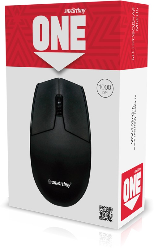 Мышь беспроводная Smartbuy ONE 203AG-K черная (SBM-203AG-K) / 100 1