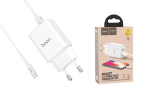 Charger адаптер СЗУ C62A victoria dual port charger (EU) white 1