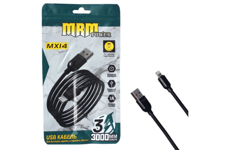 Кабель USB MRM MX14 Lightning 3000mm (Black)  20pcs 1
