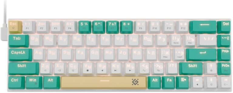 Механическая клавиатура Vexx Pro GK-084 RU,RGB,бел/зел,68кн,красн.св DEFENDER 1