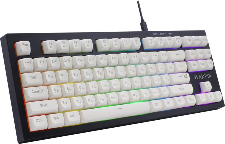 Проводная игровая клавиатура Harpie GK-401 RU,чер/бел,87кн+FN,радуж,1.5м 1