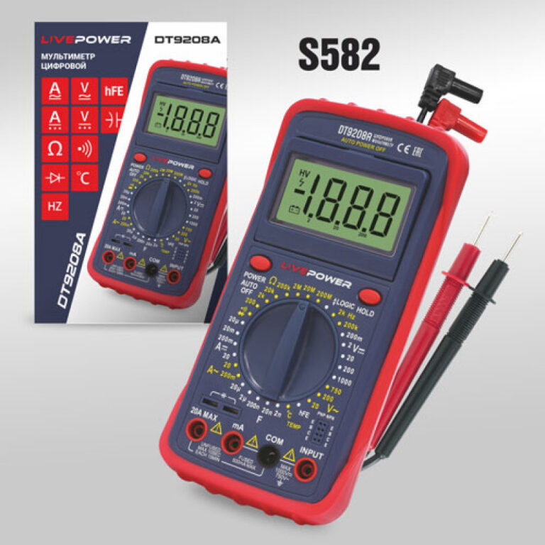 Мультиметр цифровой LIVE-POWER DT9208A 1