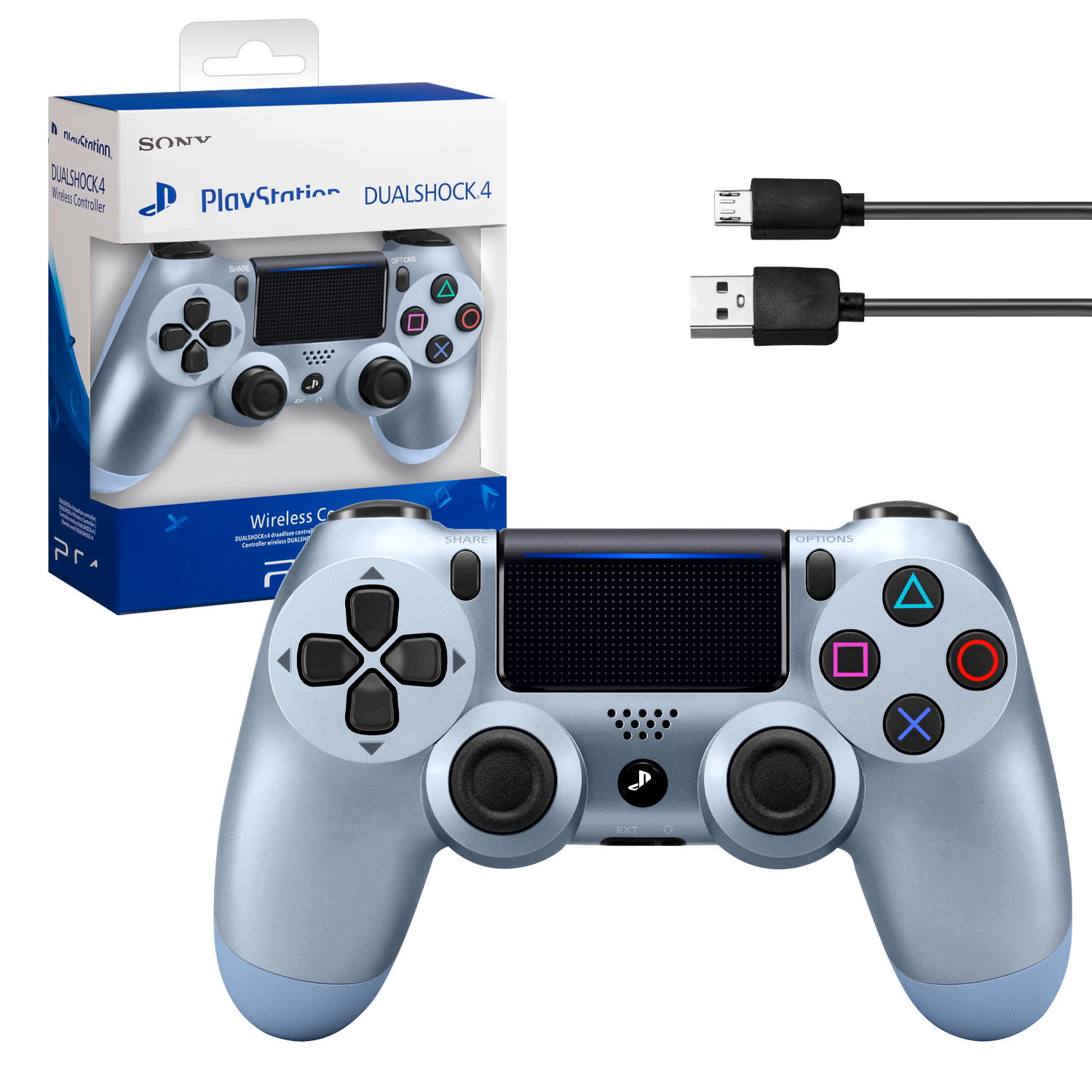 Джойстик PS4 DualShock беспроводной A стальной синий (logo)(50 шт/кор) IS793590 1 Джойстик PS4 DualShock беспроводной A стальной синий (logo)(50 шт/кор) IS793590 1