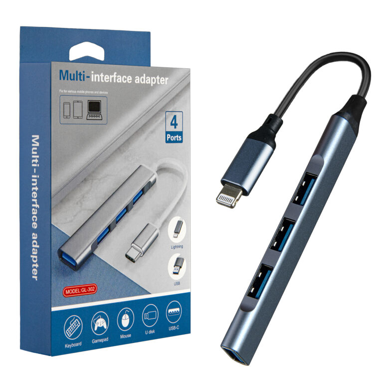 HUB IPH на 4 USB серый (200шт/кор) 1