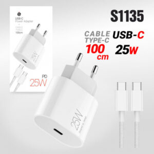 Сетевое зарядное устройство deespi DE04 PD25W+кабель C-C 1м White 1