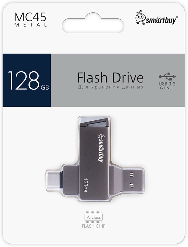 UFD 3.0/3.1 SmartBuy 128GB MC45 Phantom Metal Dual Type-C/Type-A (SB128GBMC45) 1 UFD 3.0/3.1 SmartBuy 128GB MC45 Phantom Metal Dual Type-C/Type-A (SB128GBMC45) 1