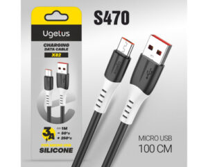 Кабель USB X82 Micro 5A силиконовый 1000mm (Black)  10pcs 1