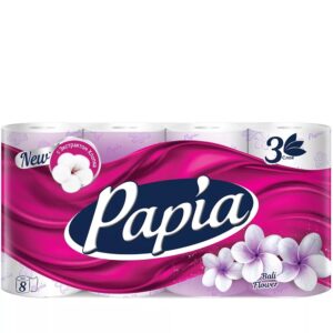 Papia туалетная бумага 3 слоя 8 рулонов Балийский цветок 1/7 1