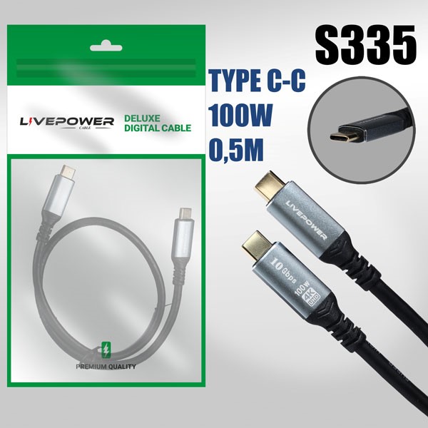 Кабель H288 Type-C to Type-C 100W 4K 10Gbps 0,5м 1