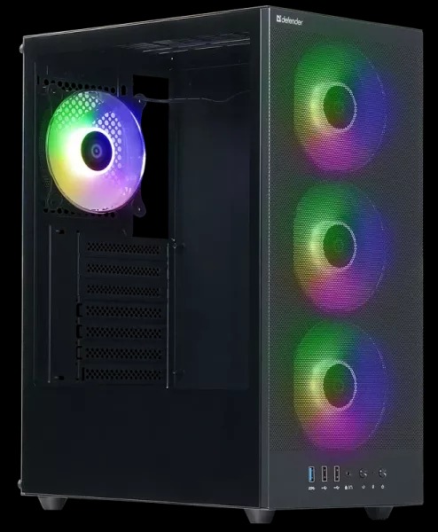 Корпус компьютерный RaptorX черный, ATX, USB3.0, w/o fans DEFENDER 1
