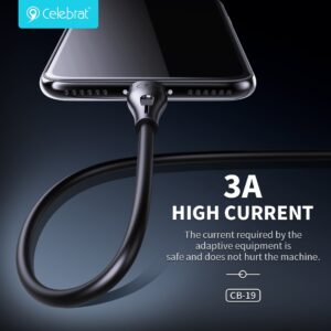 Кабель Celebrat CB-19 T-T Type-C to Type-C 60W 3A 1M (Black) 1
