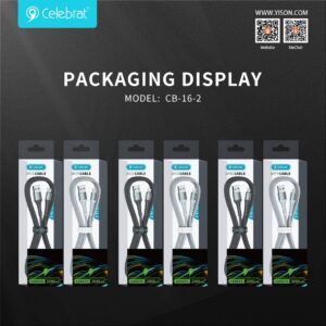 Кабель Celebrat CB-16-3I Lightning 2.4A 3M (Black) 1