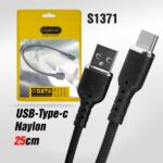 Кабель USB Ugetus UG02 Type-C 25cm (Black) 20pcs