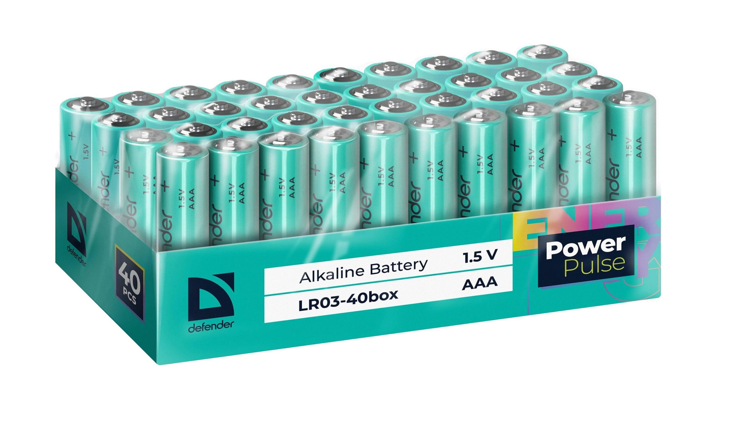 Батарейка алкалиновая LR03-40box AAA, бокс, 40 шт., PowerPulse DEFENDER 1 Батарейка алкалиновая LR03-40box AAA, бокс, 40 шт., PowerPulse DEFENDER 1