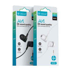 Наушник Celebrat G35 3.5mm Jack  1.2m (White) 1