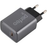 PERFEO Сетевое зарядное устройство с разъемом TYPE-C, 20W, серый (I4668)