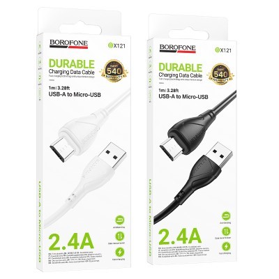 BOROFONE BX121/ USB кабель Micro/ 1m/ 2.4A/ белый 1