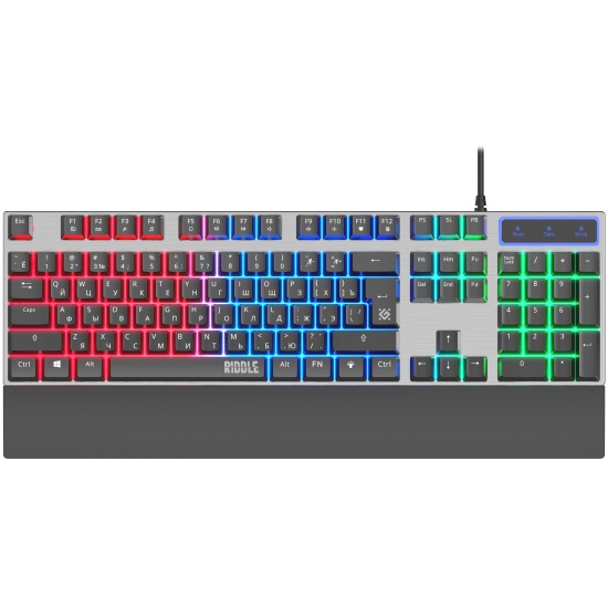 Проводная игровая клавиатура Riddle GK-405 RU,черн,104кн+FN,радужн,1.5м DEFENDER 1 Проводная игровая клавиатура Riddle GK-405 RU,черн,104кн+FN,радужн,1.5м DEFENDER 1