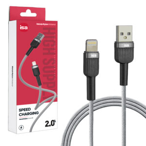 Кабель USB Lightning 1m 5V 2A BX-7 ISA серо-черный IS115594 1