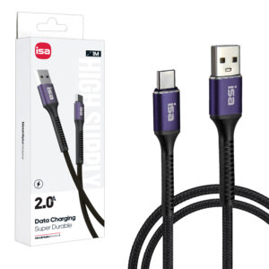 Кабель BX-6 USB на Type-C 1m 2A ISA черно-фиолетовый 1