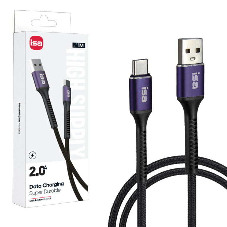 Кабель BX-6 USB на Type-C 1m 2A ISA черно-фиолетовый 1