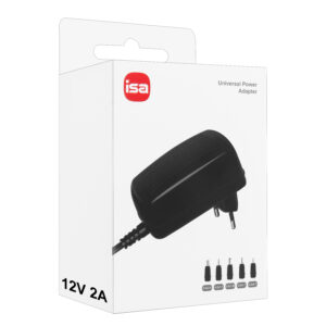Блок питания 12V 2A 5.5*2.5 сетевой с адаптерами ISA (200шт/кор) IS361101 1