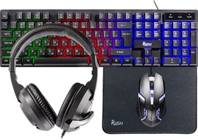Набор игровой клавиатура+мышь+гарнитура+коврик Smartbuy F12 черный (SBC612GK) /4 1
