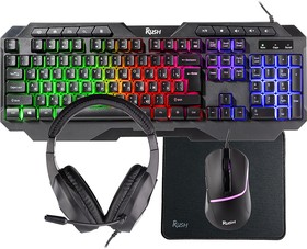 Набор игровой клавиатура+мышь+гарнитура+коврик Smartbuy F10 черный (SBC610GK)/4 1
