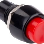 Выключатель-кнопка  без фиксации 250В 2А (2с) ON-OFF красная (SBE-06-S36nfr)