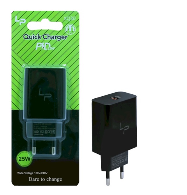 Сетевое зарядное устройство LP XQ30 PD25W 1USB Black 50pcs 1 Сетевое зарядное устройство LP XQ30 PD25W 1USB Black 50pcs 1