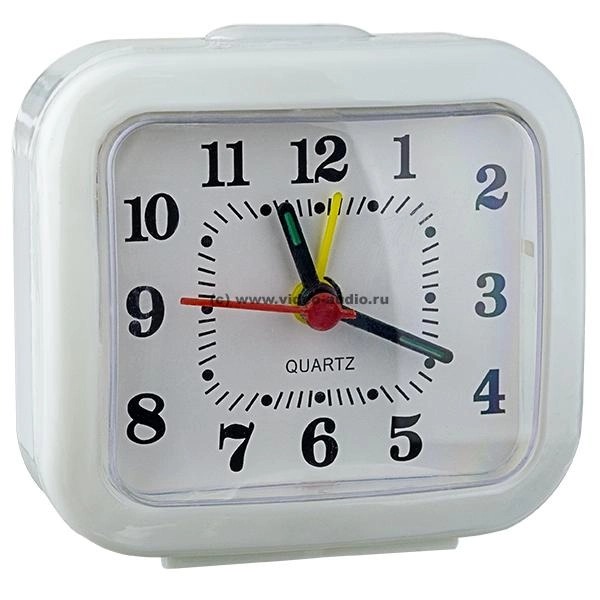 Perfeo Quartz часы-будильник "PF-TC-021", прямоугольные, кремовые 1