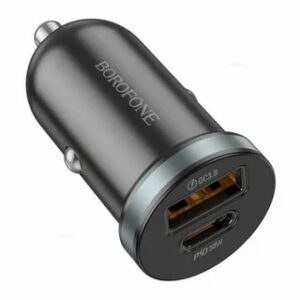 BOROFONE BZ22/ Авто ЗУ/ PD + QC 3.0/ 2 USB: Type-C + Type-A/ Выход: 30W + 18W/ черный 1