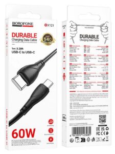 BOROFONE BX121/ PD кабель Type-C-Type-C/ 1m/ 60W/ черный 1