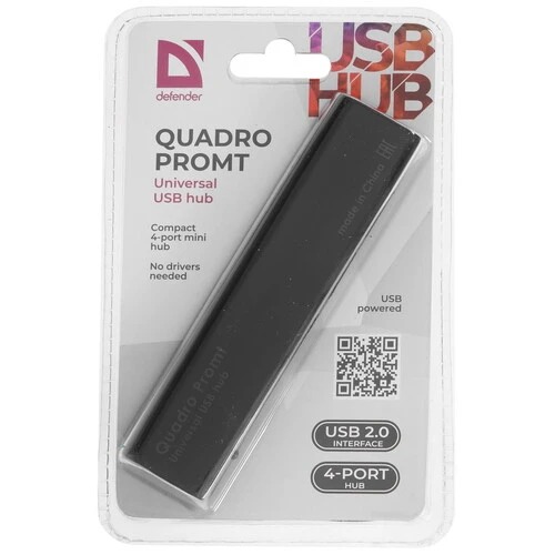 Универсальный USB разветвитель Quadro Promt USB 2.0, 4 порта DEFENDER 1