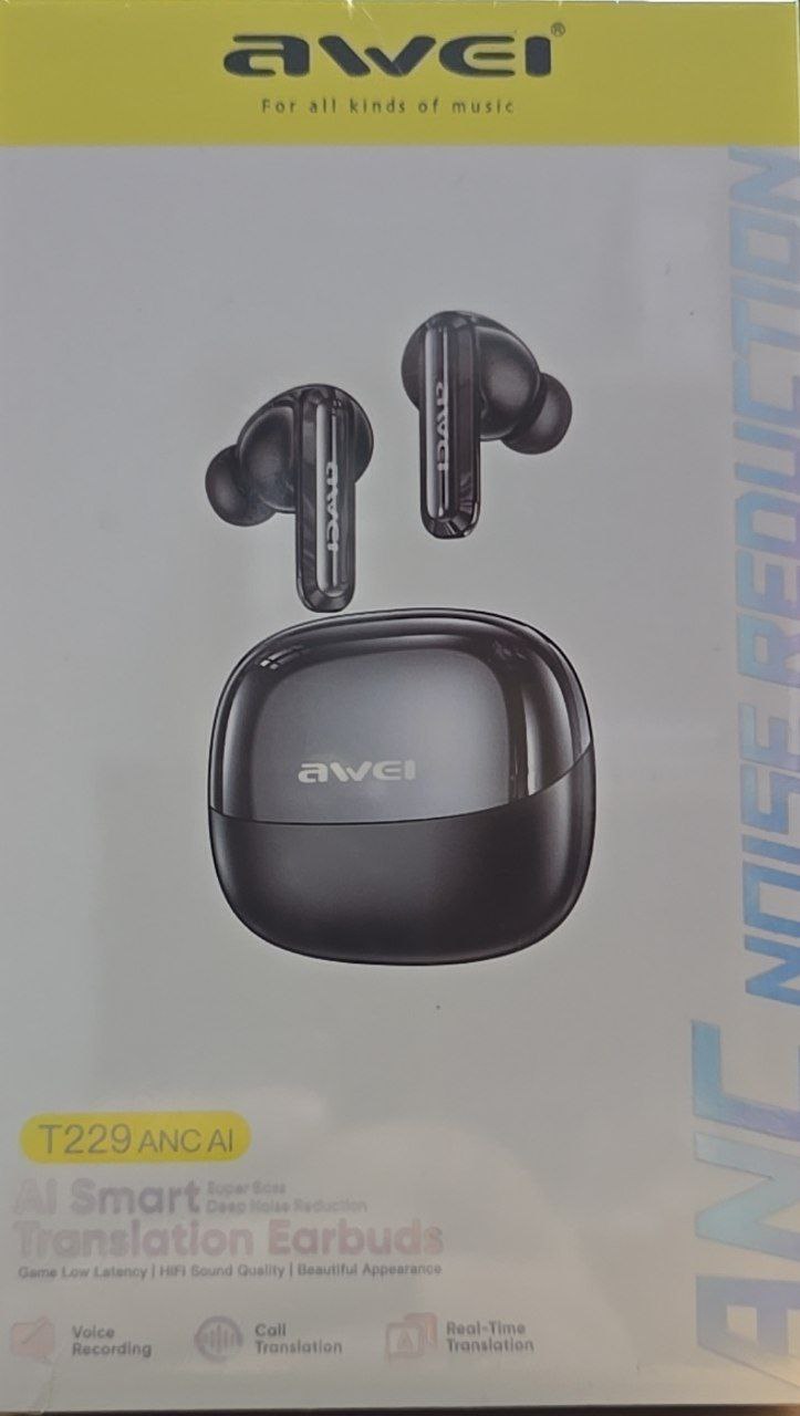 Наушники беспроводные Awei T229 Black для перевода AI 1